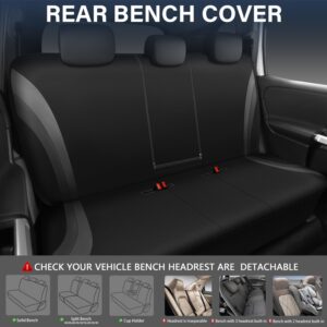 Alternative view of CAR PASS EVA Waterproof Back Seat Cover,Gray Bench Seat Cover, Rear Seat Cover Universal Fit for Cars Sedans SUVs Vans Truck 95% Automotive Interior Backseat Car Covers (Rear,Black and Gray)